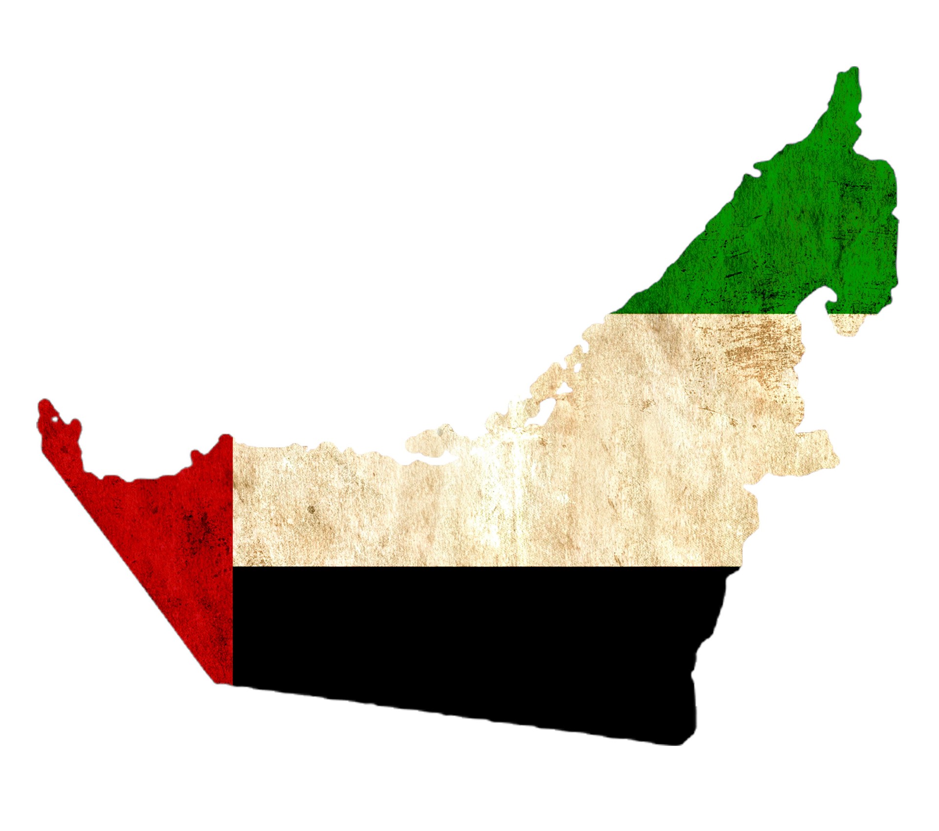 Vintage paper map of United Arab Emirates